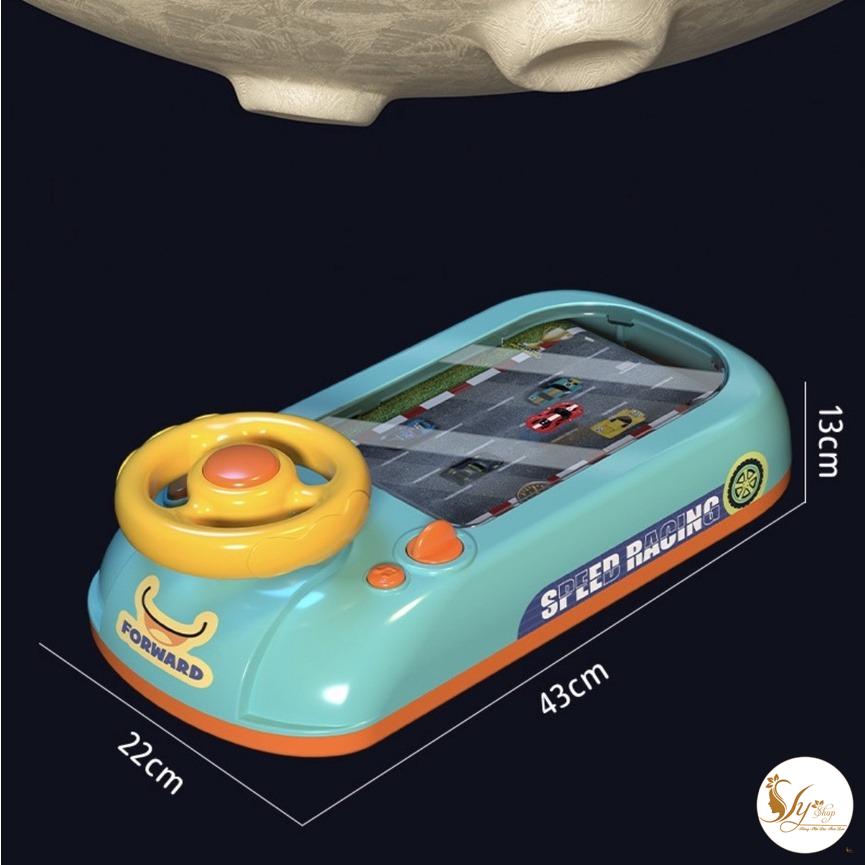 Ô tô đồ chơi đường đua xe có màn hình chuyển động cho bé điều khiển vô lăng như thật, quà tặng sinh nhật cho bé