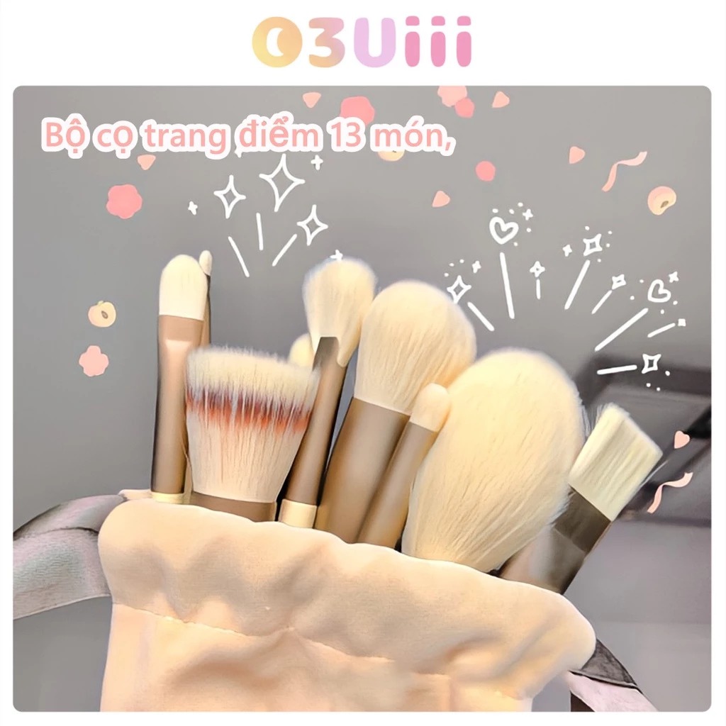 Bộ cọ trang điểm 13 món, cọ trang điểm nội địa trung màu hồng makeup cá nhân chuyên nghiệp MM SXY482