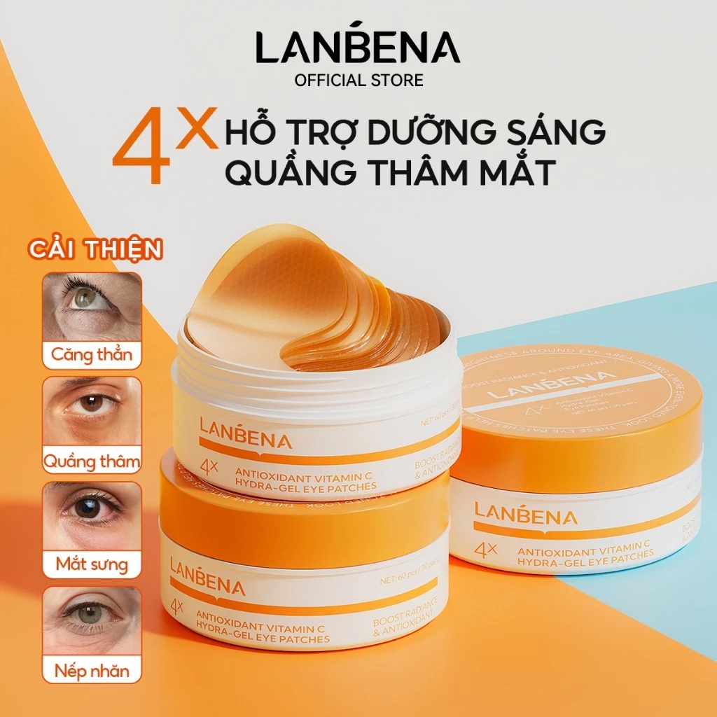 Mặt Nạ Mắt Collagen Giảm Quầng Thâm LANBENA Retinol/Vitamin C Chống Lão Hóa, Hỗ Trợ Trẻ Hóa, Sinh Học,Dạng Gel Làm Mát