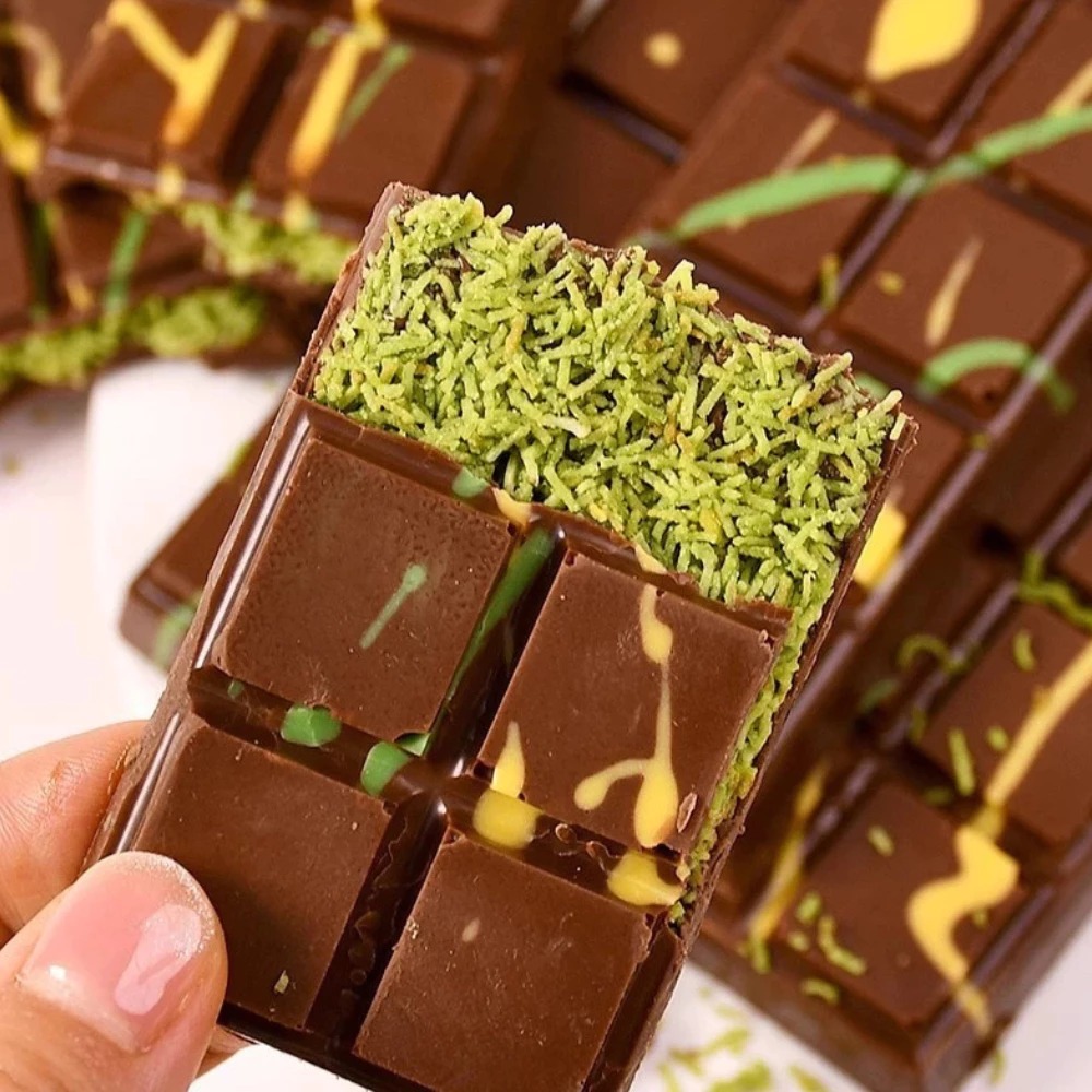 Socola Dubai Nhân Sợi Kaitafi Giòn Tan Vị Matcha, Hạt Dẻ, Dừa