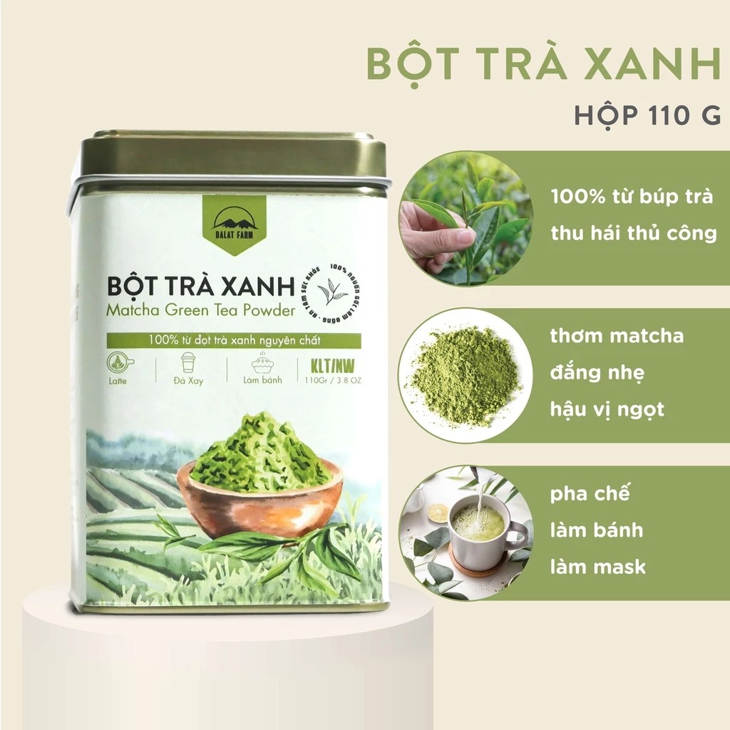 Bột Matcha Trà Xanh Dalat Farm – Hộp 110Gr