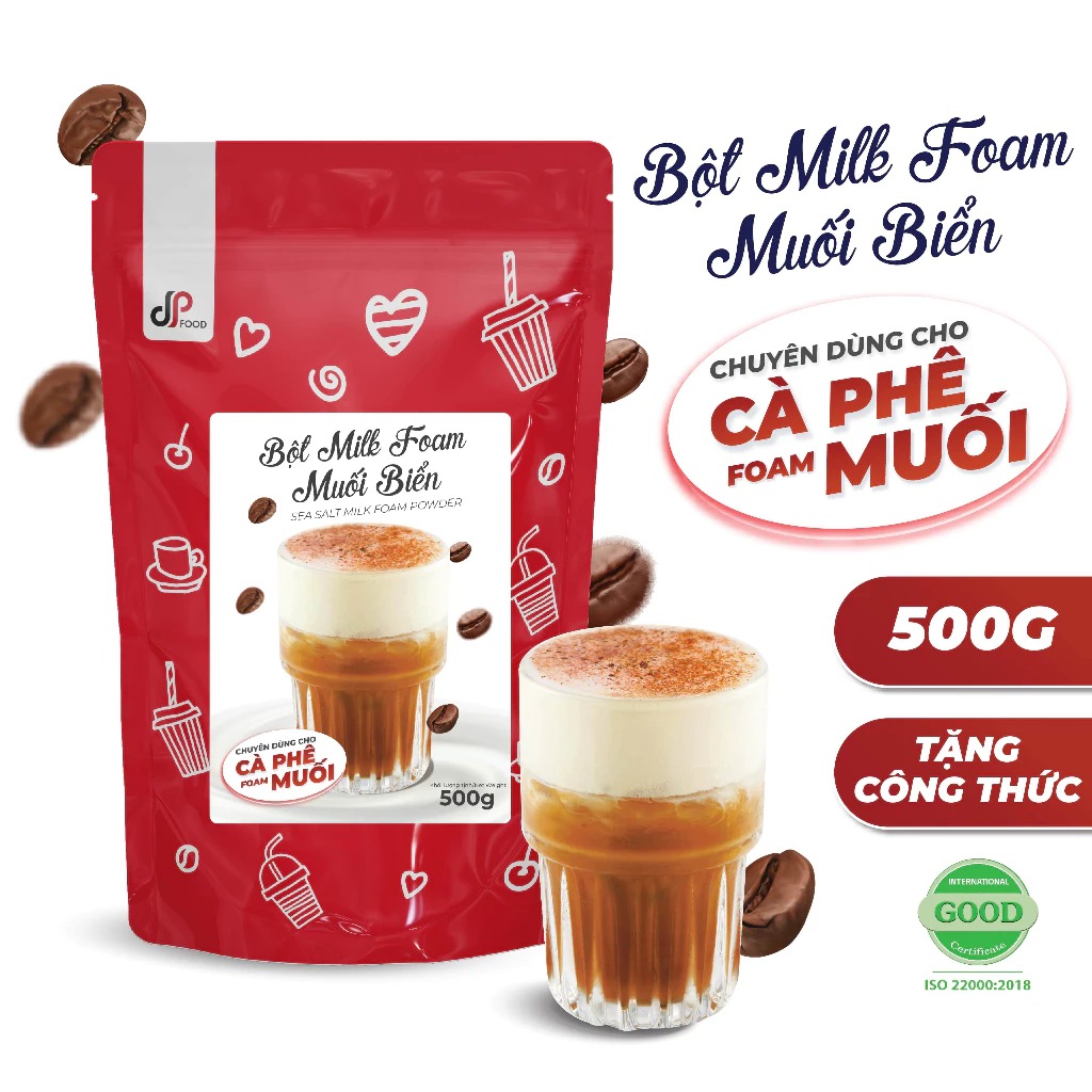 Bột Milk Foam Muối Biển- Làm Cà Phê Muối – Gói 500G – Tiện Lợi, Dễ Làm, Nhanh Chóng, Tiết Kiệm