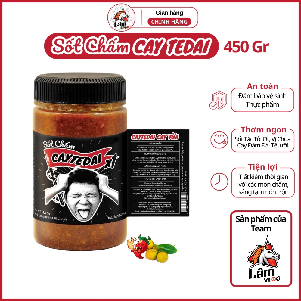 Sốt Chấm CayTeDai x1 CAY VỪA – Sốt Muối Chấm Lâm Vlog Cay Tê Dại x1