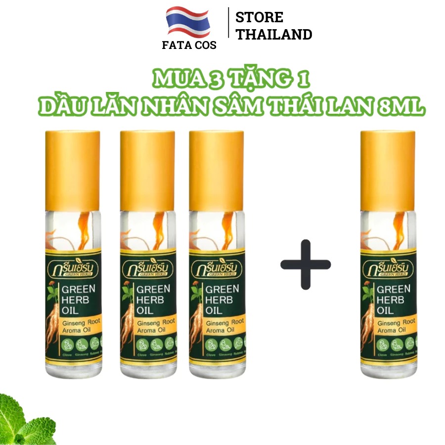 Dầu lăn nhân sâm thái lan fata co’s 8ml, dầu gió thái lan, dầu thảo mộc