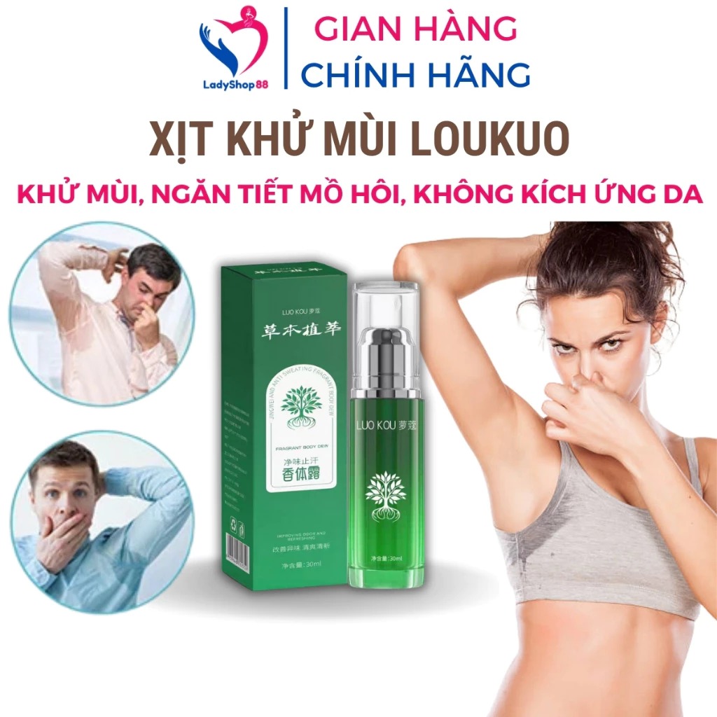 Khử mùi hôi nách LUOKOU 30ml ngăn ngừa mồ hôi dưới cánh tay Serum khử mùi cơ thể cho nam nữ TP12