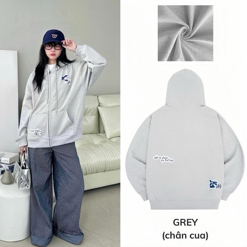 Áo Hoodie Zip Feeling Cinder, Áo Khoác Nam Nữ Form Rộng Local Brand Chính Hãng