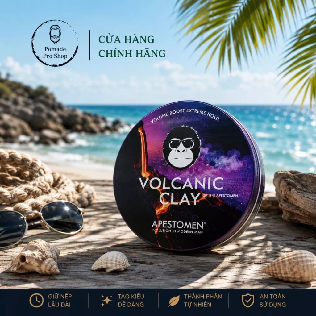 Sáp Vuốt Tóc Nam Volcanic Clay 80g – Giữ Nếp 24h, Mùi Hương Nhẹ Nhàng, Phù Hợp Mọi Kiểu Tóc